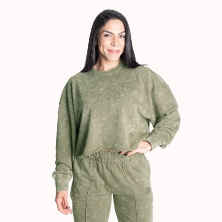 Acid Washed Sweater, Acid washed green