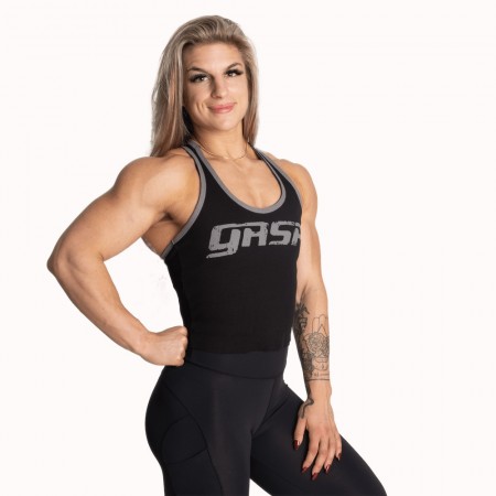 Rib Crop T-back, Black