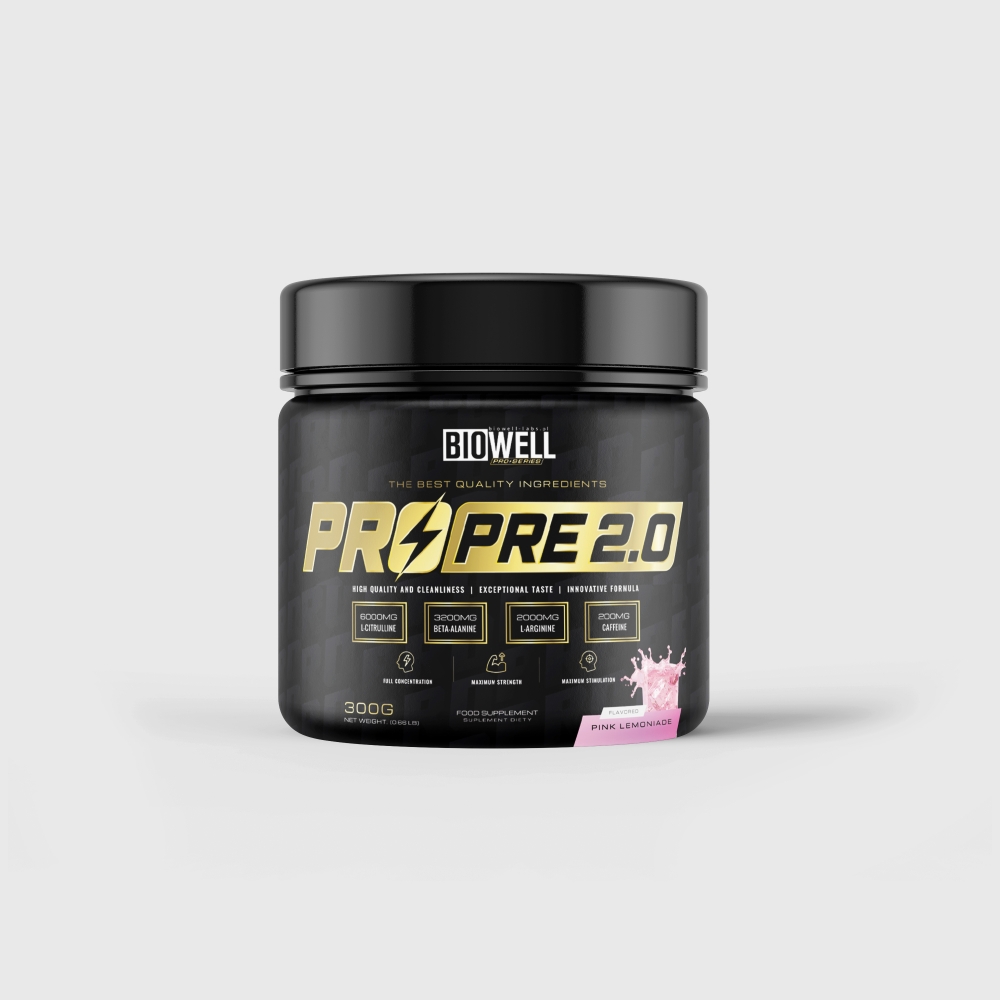 PRO PRE 2.0 er et PWO-tilskudd utviklet med nøye utvalgte ingredienser for å støtte kroppen under intensiv trening.